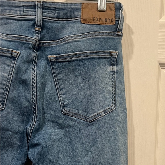 Express Dark Blue Straight Leg Jeans - Picture 9 of 13